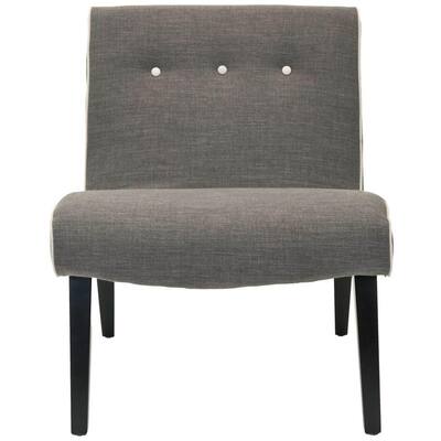 Mandell Charcoal Brown Linen Blend Accent Chair