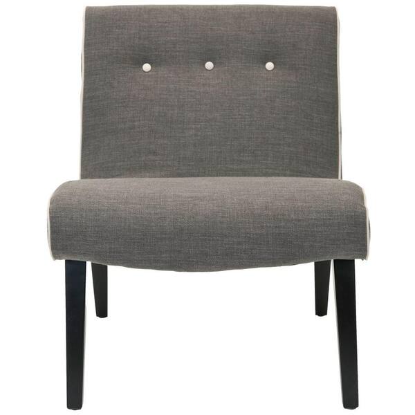 SAFAVIEH Mandell Charcoal Brown Linen Blend Accent Chair