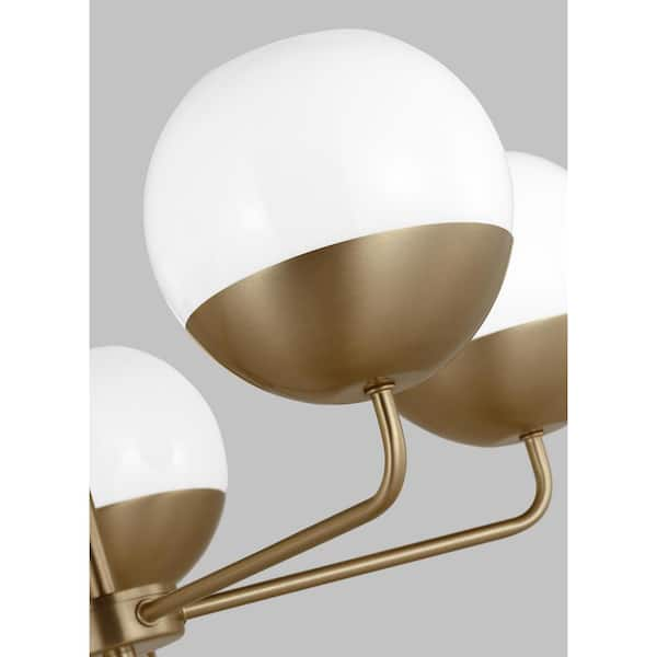 Generation Lighting Alvin 5-Light Satin Brass Chandelier with LED Bulbs and  Milk Glass Shades 3168105EN3-848 - The Home Depot