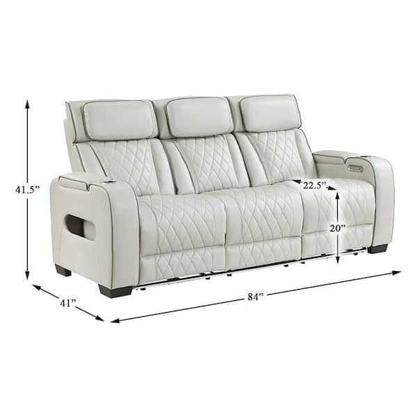 Lazzara Clumber 84 in. W Pillow Top Arm Faux Leather Rectangle