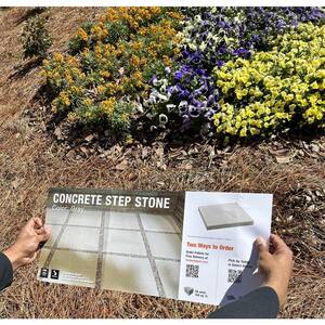 Paper Sample Only: 20 in. x 20 in. x 1.77 in. Gray Concrete Step Stone Sample Board (1-Piece)
