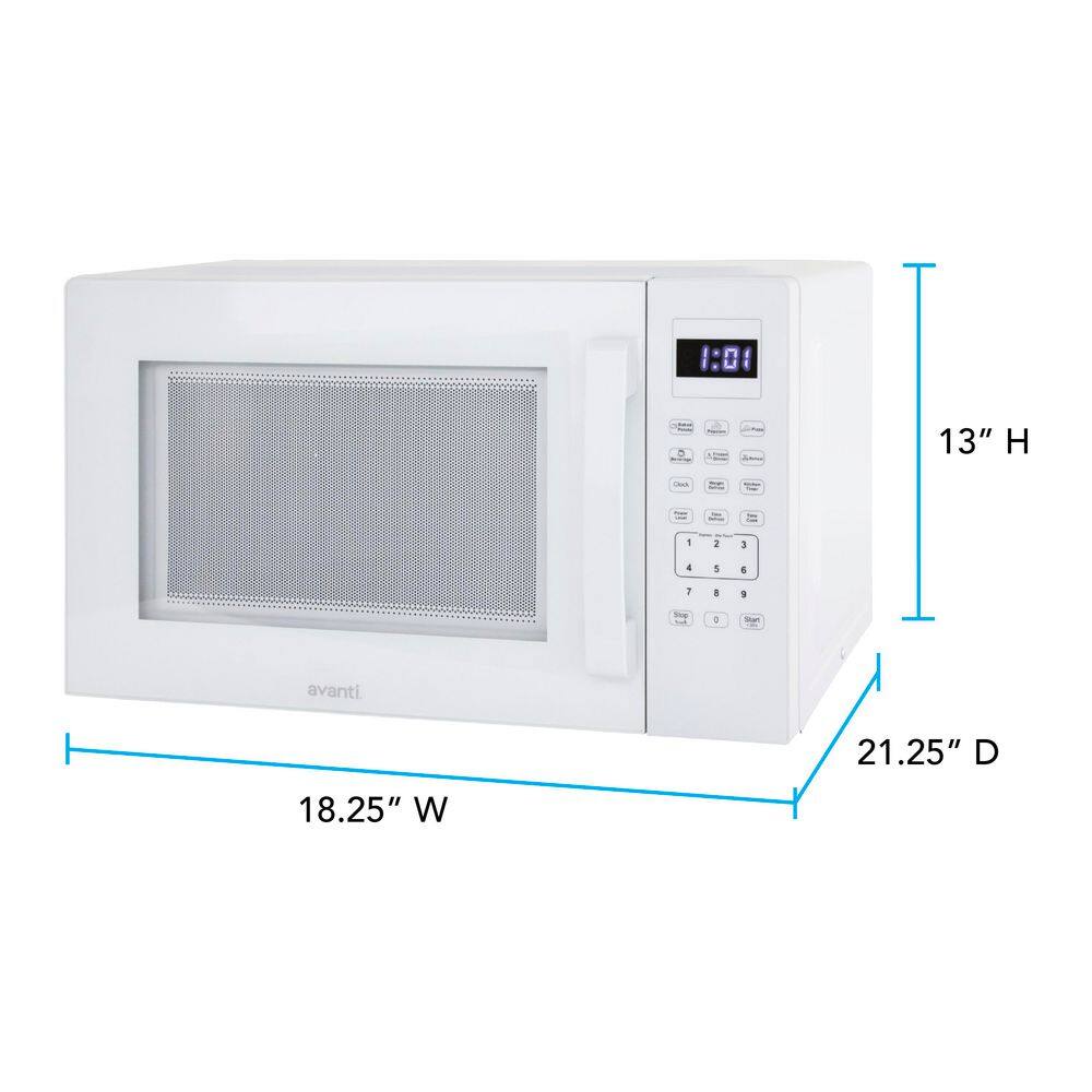 Avanti 1.5 cu ft White Countertop Microwave with Timer
