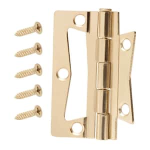 2-1/2 in. Bright Brass Non-Mortise Hinges (2-Pack)