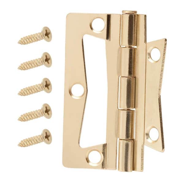 Everbilt 2-1/2 in. Bright Brass Non-Mortise Hinges (2-Pack)