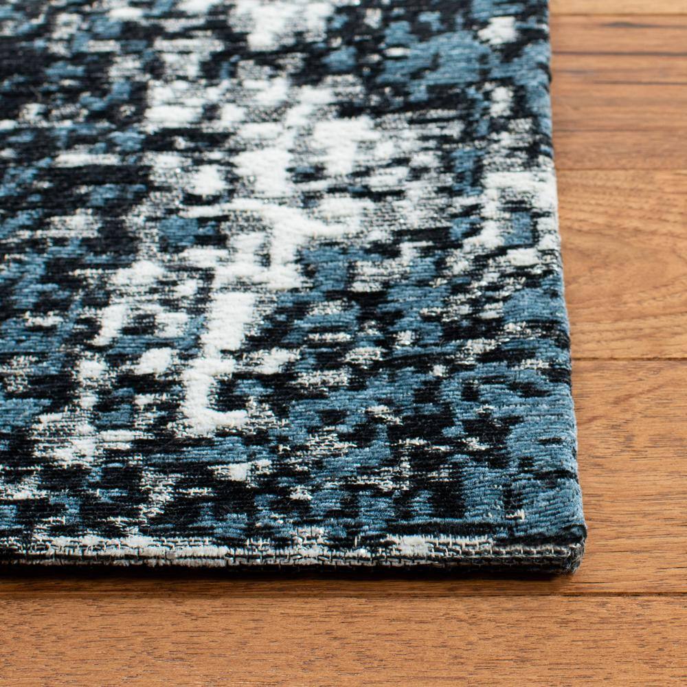 Navy and Ivory 8' x 10' Cotton Chenille Area Rug