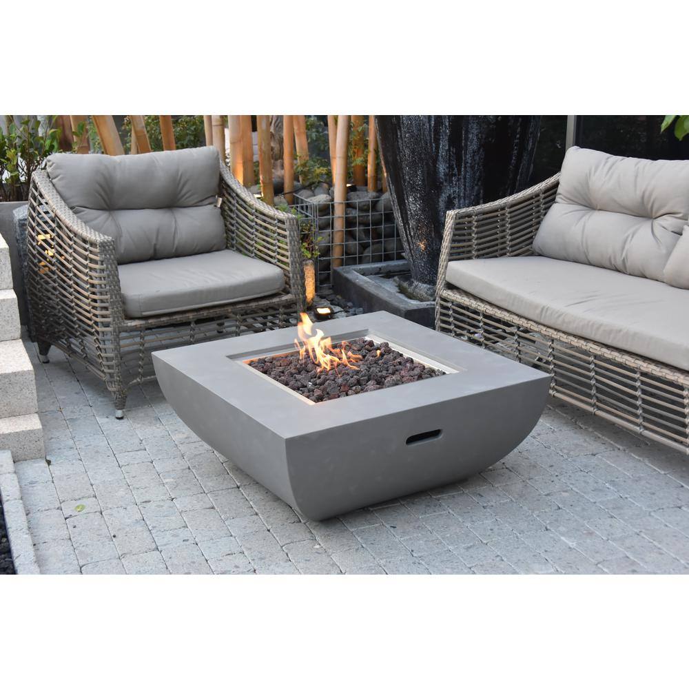 Gray 37" Free-Standing Gas Fire Pit Table