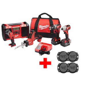 M18 18V Lithium-Ion Cordless Combo Kit (5-Tool) with Free ONE-KEY Tick (4-Pack)