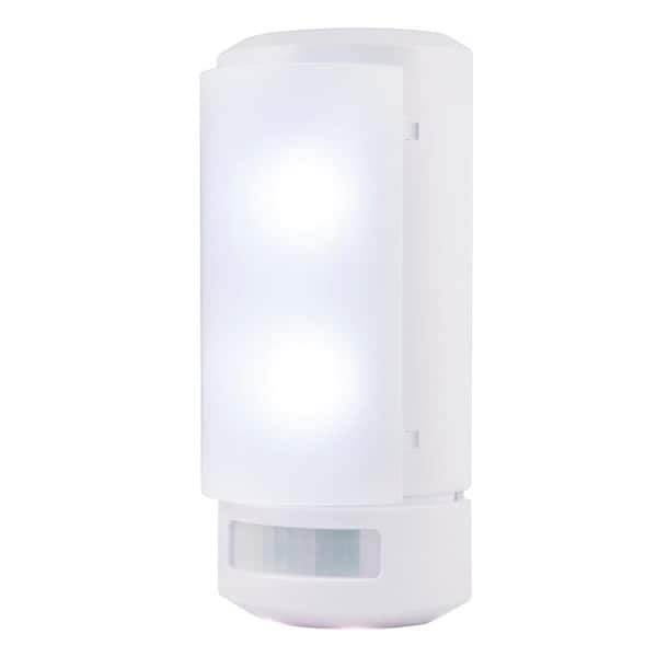 GE Battery Operated Wireless Motion-Sensing 1 Light White LED Lighting Wall Sconce