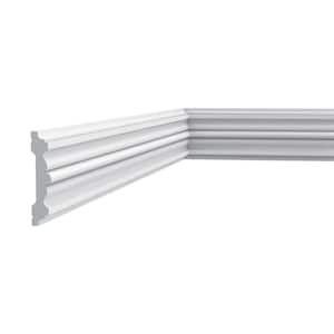 7/8 in. D x 3-3/4 in. W x 78-3/4 in. L . Primed White Plain Polyurethane Panel Moulding (2-Pack)