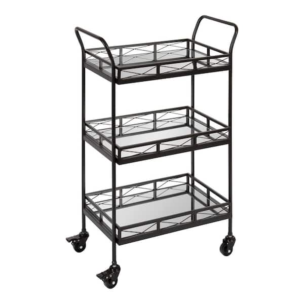 Kate and Laurel Ketia Black Bar Cart 221170 - The Home Depot