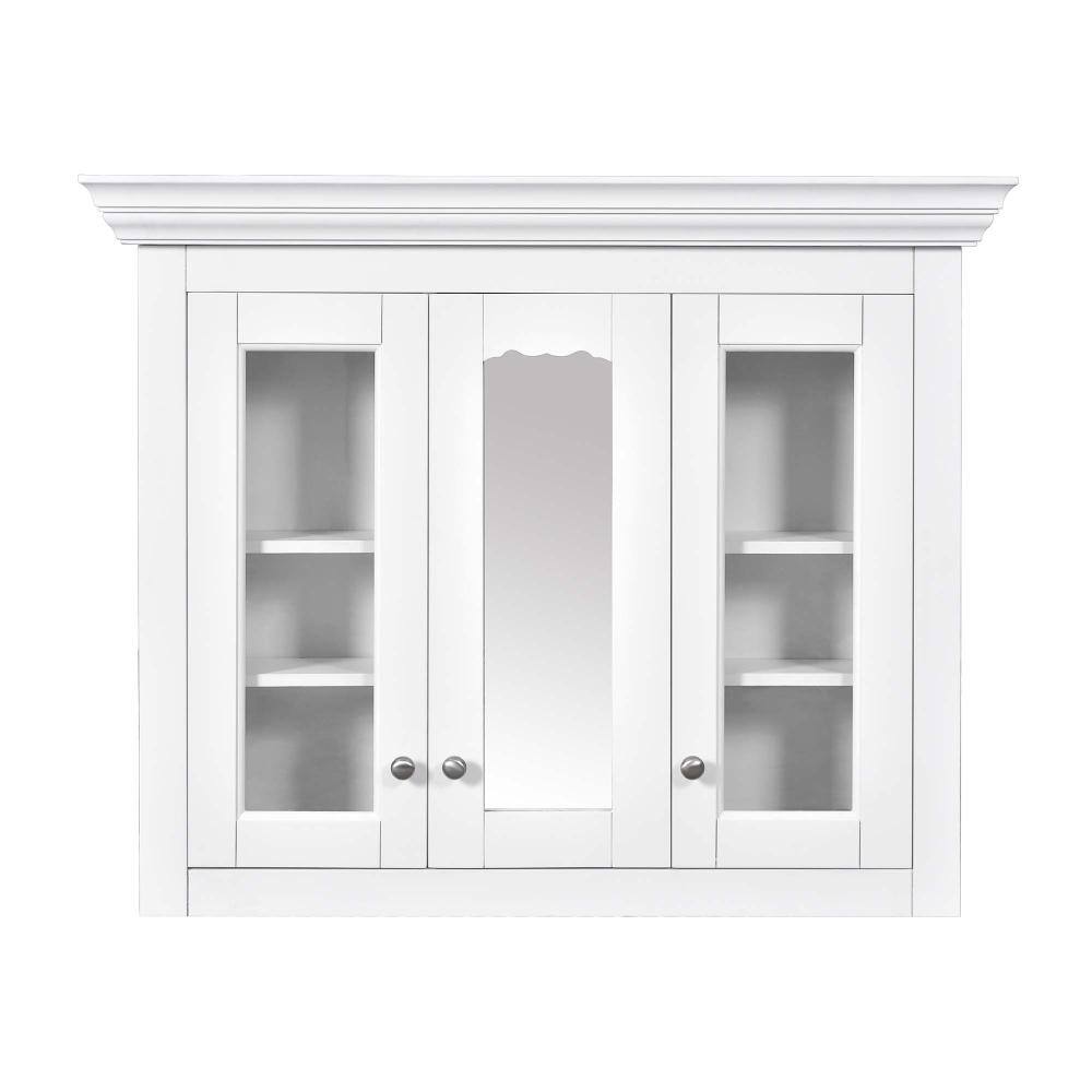 35 in. W x 9 in. D x 28 in. H Bathroom Storage Wall Cabinet, Medicine Mounted Cabinet with Mirror, 5 Closed, White price history on PriceWatchPro