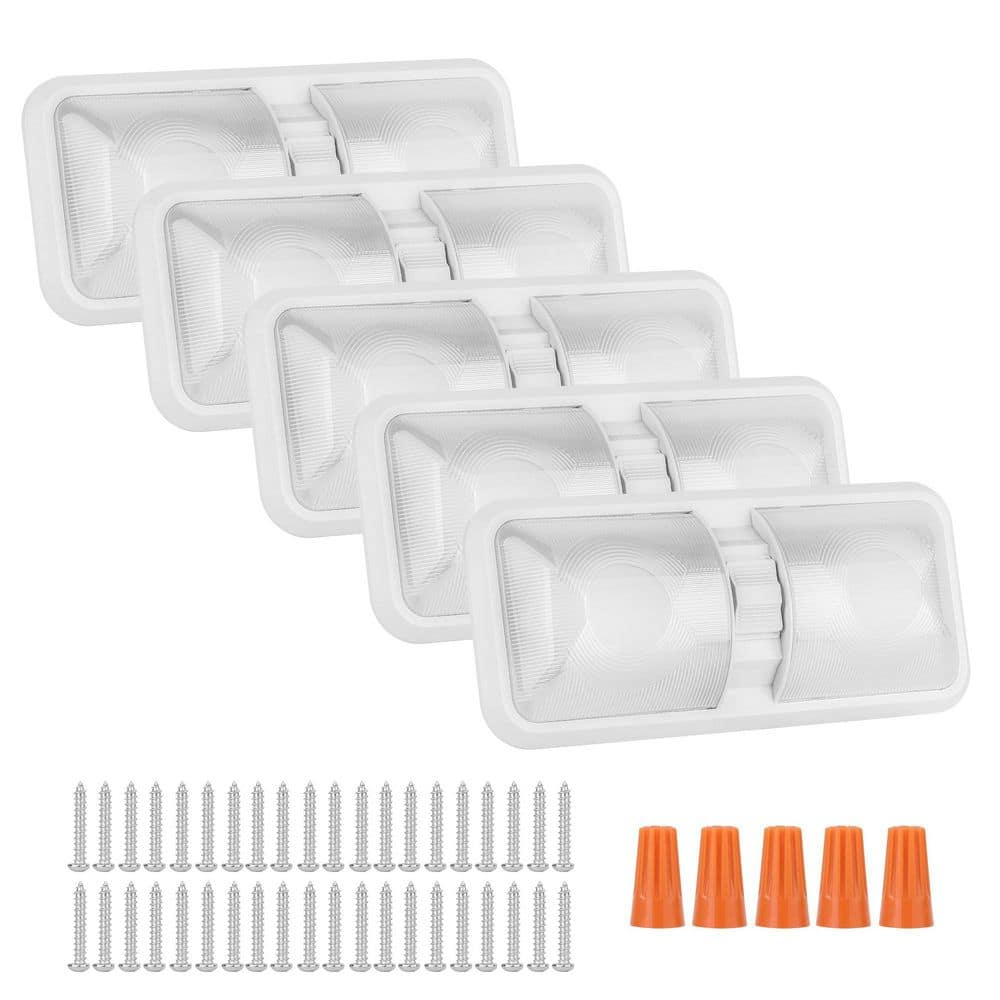 12V LED RV Ceiling Double Dome Light Interior Fixture with ON/Off Switch Natural White 4000-4500K 5 Pack price history on PriceWatchPro