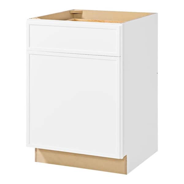 Leyton 24 in. W x 24 in. D x 34.5 in. H Ready to Assemble Plywood Slim Shaker Base Kitchen Cabinet in Alpine White