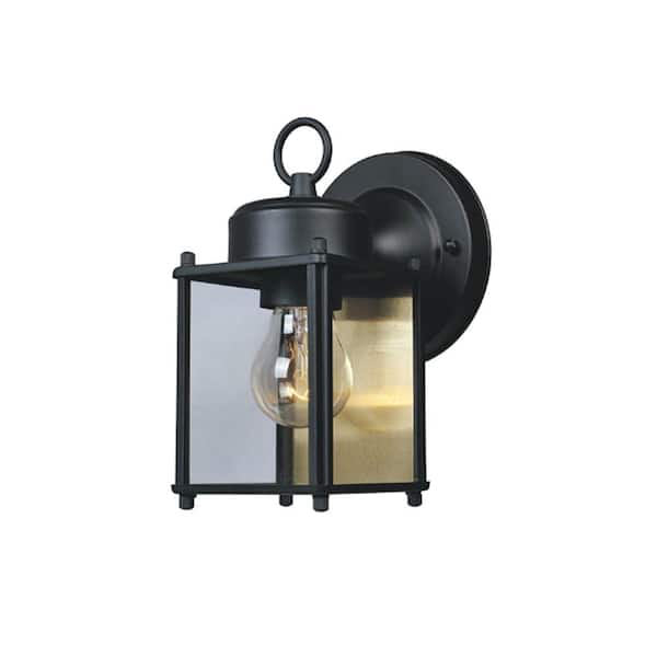 Designers Fountain Preston 8 in. Black 1-Light Outdoor Line Voltage Porch Lamp with No Bulb Included