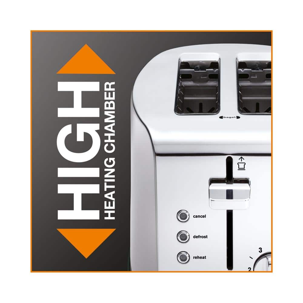 Stainless Steel 2-Slice Toaster with Wide Slots and Browning Control
