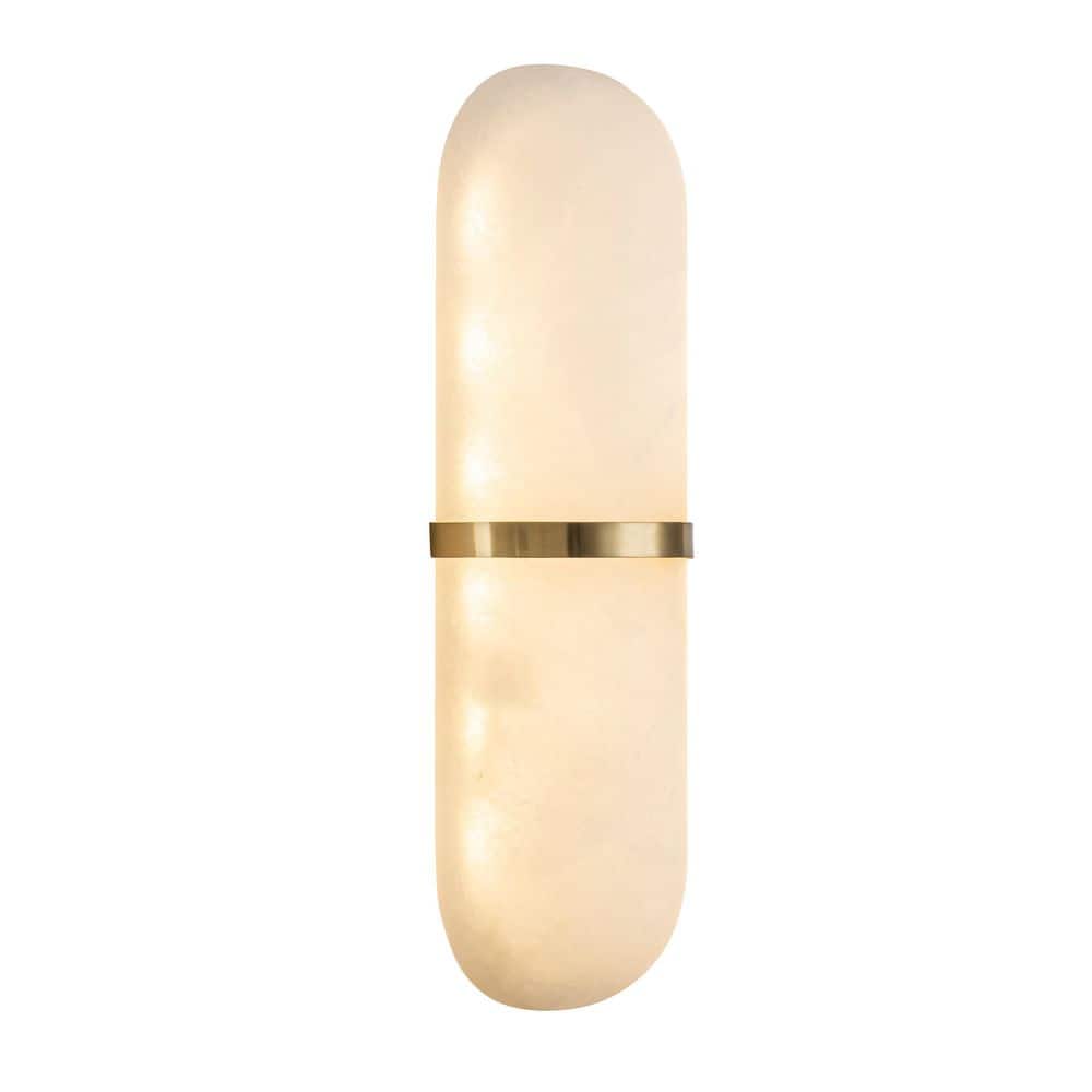 16 in.Modern Gold Integrated LED Wall Sconce,Alabaster Wall Light, 18W Warm White Vanity Light for Hallway Bedroom price history on PriceWatchPro