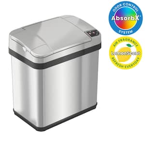 2.5 Gal. Stainless Steel Touchless Automatic Sensor Trash Can with Odor Filter and Fragrance