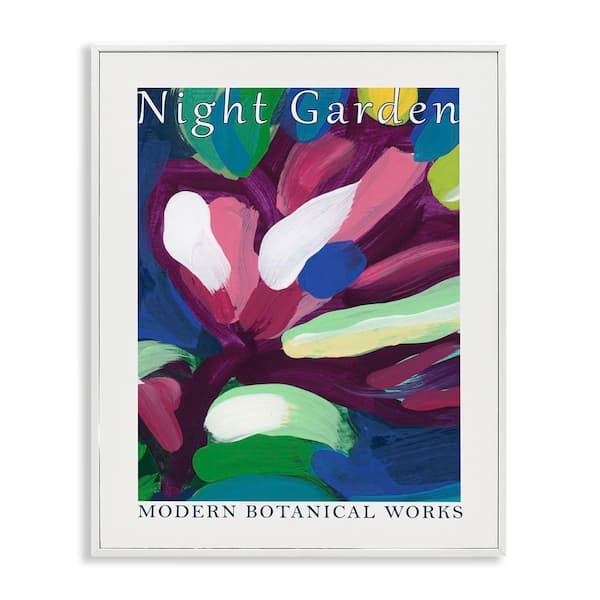 Stupell Industries Night Garden Abstract by June Erica Vess White Framed Abstract Giclee Art Print 14 in. x 11 in.
