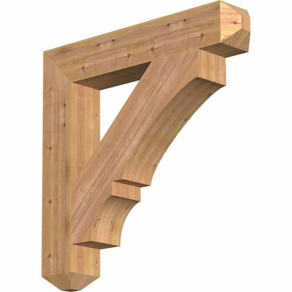 Ekena Millwork 5.5 in. x 34 in. x 34 in. Western Red Cedar Balboa Craftsman Smooth Bracket