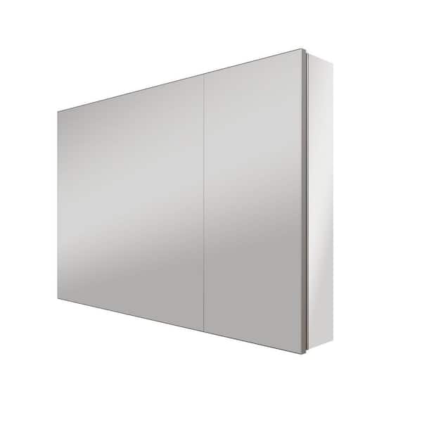 36 in. W x 24 in. H Rectangular Aluminum Medicine Cabinet with Mirror