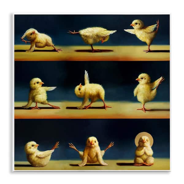 Yoga Chicks Stretching Meditation by Lucia Heffernan Unframed Graphic Art Print Animal 12 in. x 12 in.