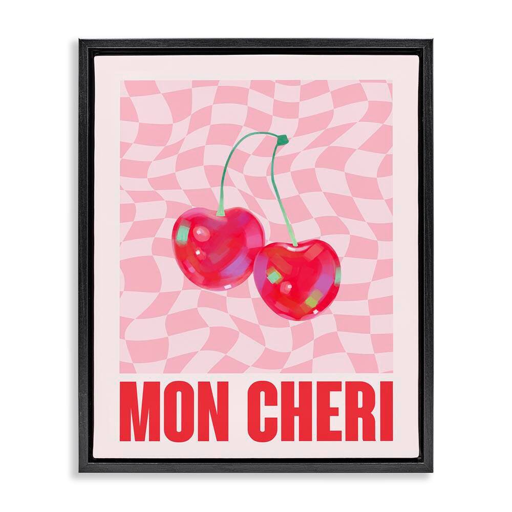 Mon Cheri on Checkered by House of Lulu Black Floater Frame Typography Graphic Art Print 31 in. x 25 in. price history on PriceWatchPro