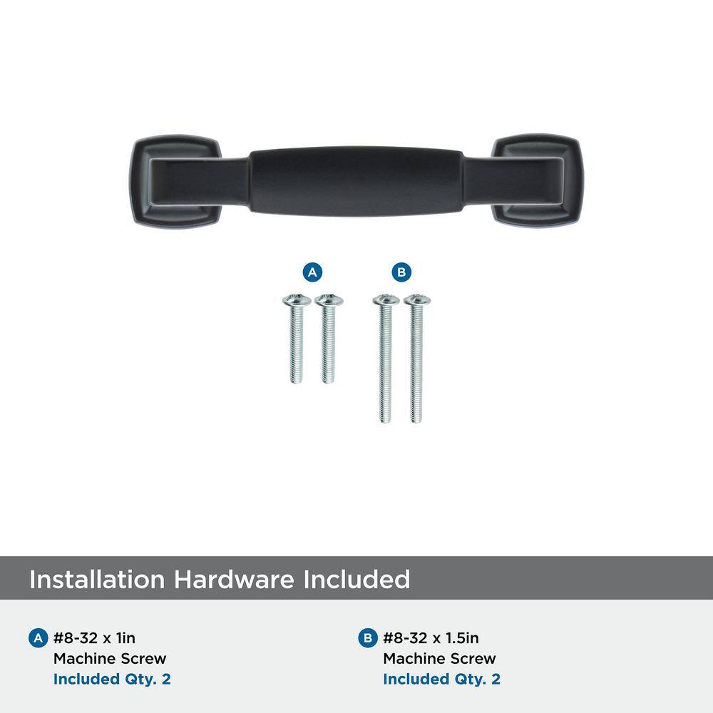 Matte Black 3-Inch Bar Cabinet Pull with Mounting Hardware