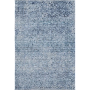 Mayfield Premium Machine Washable Abstract AMF2103 Blue 8 ft. x 10 ft. Area Rug