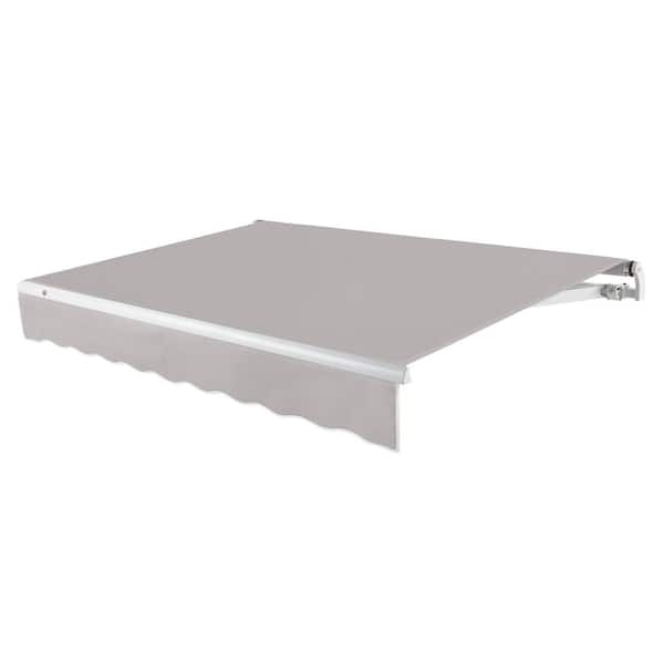 AWNTECH 18 ft. Maui Left Motorized Retractable Awning 216 in. W x 9.25 in. H x 120 in. D Acrylic Fabric in Gray