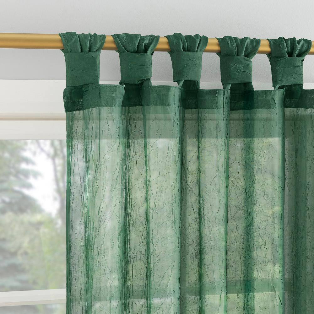 Evergreen Sheer Polyester Tab Top Curtain Panel, 51" x 96"