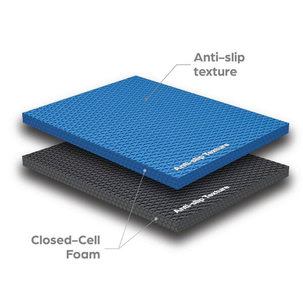 Norsk Black/Blue 24 in. x 24 in. x 0.79 in. Foam Interlocking Reversible Floor Mat (4-Pack) Norsk Black/Blue 24 in. x 24 in. x 0.79 in. Foam Interlocking Reversible Floor Mat (4-Pack)