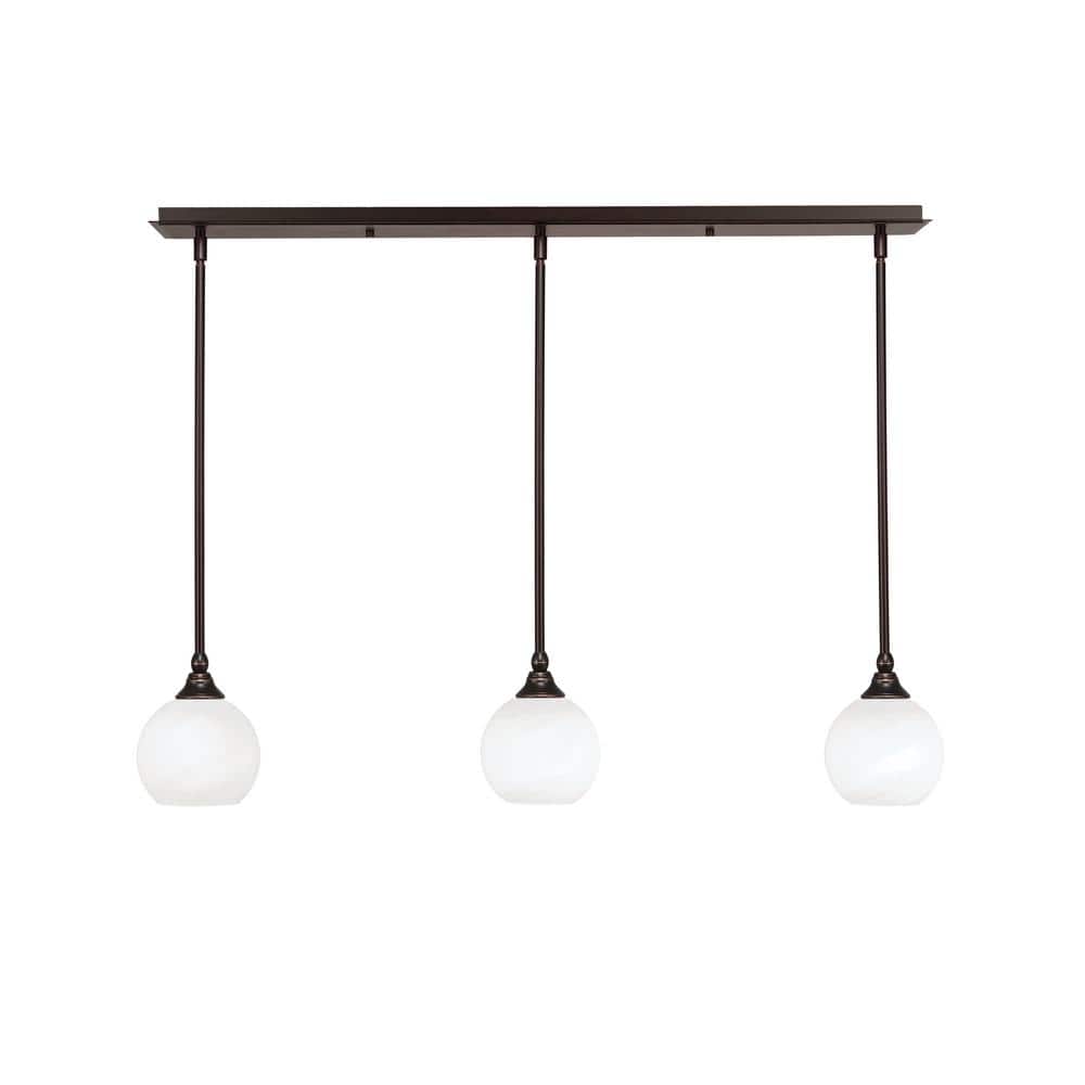 Livingston 100-Watt 3-Light Dark Granite Shaded Pendant Light with 5.75 in.