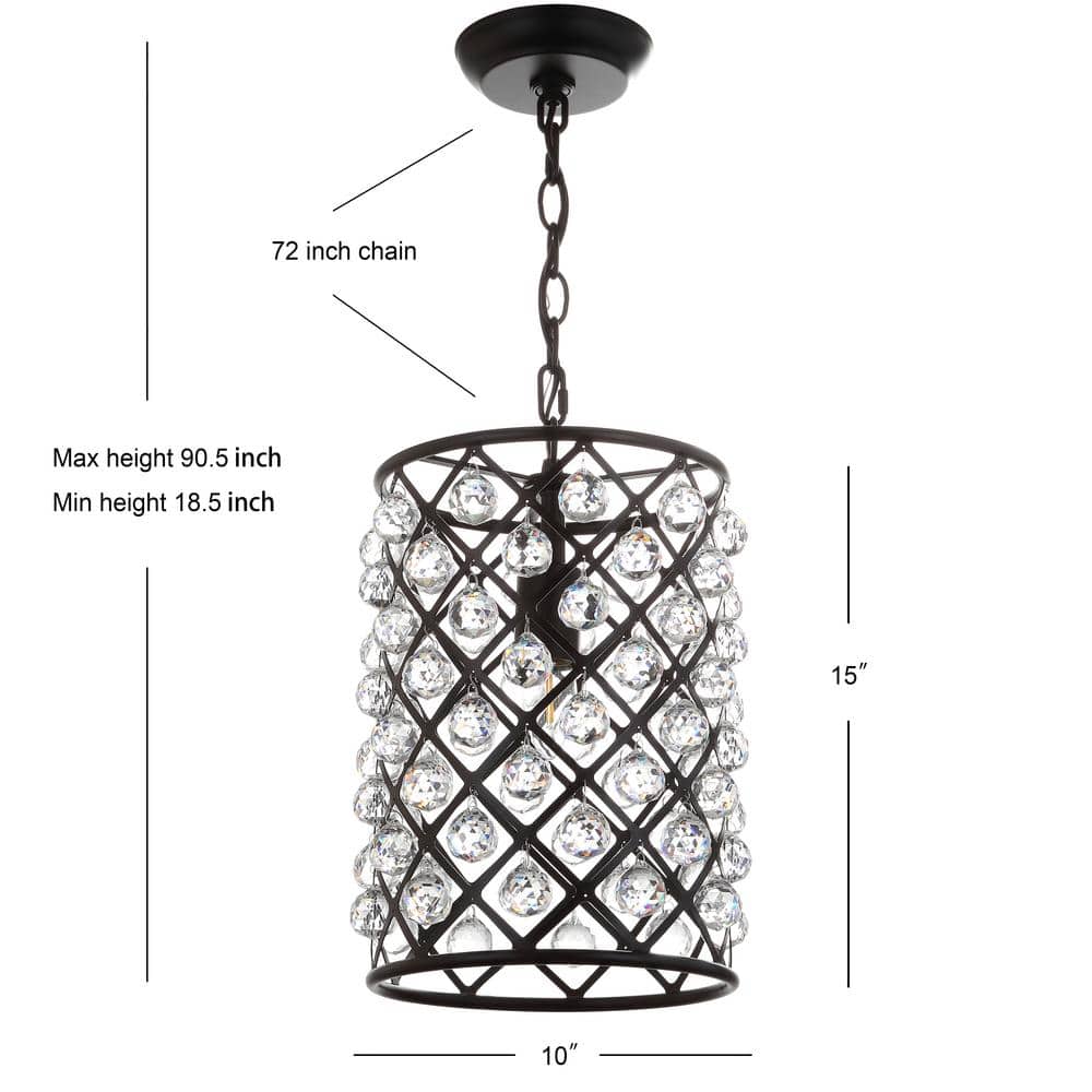 Gabrielle 10" Crystal and Bronze LED Pendant Light
