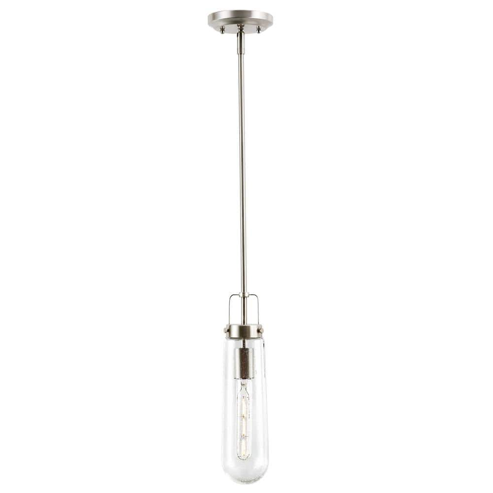 Tahoe 1-Light Satin Nickel/Seeded Pendant with Glass Shade price history on PriceWatchPro