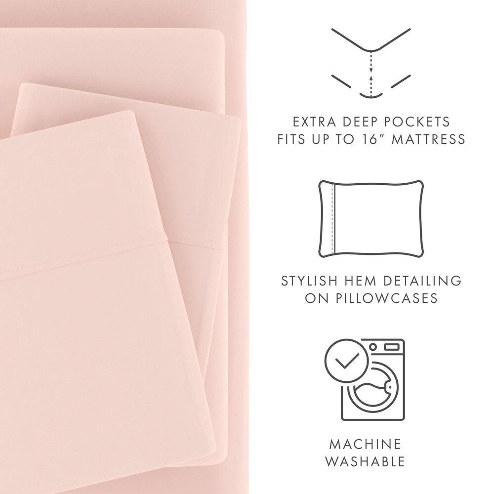 Blush Ultra Soft Microfiber Twin XL Sheet Set