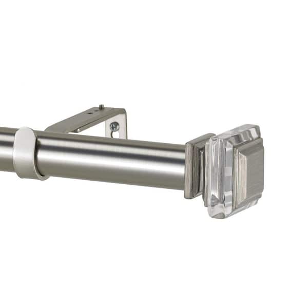 Art Decor 120 in. Non-Adjustable 1-1/8 in. Single Window Curtain Rod Set in Antique Silver with Lalique Finial