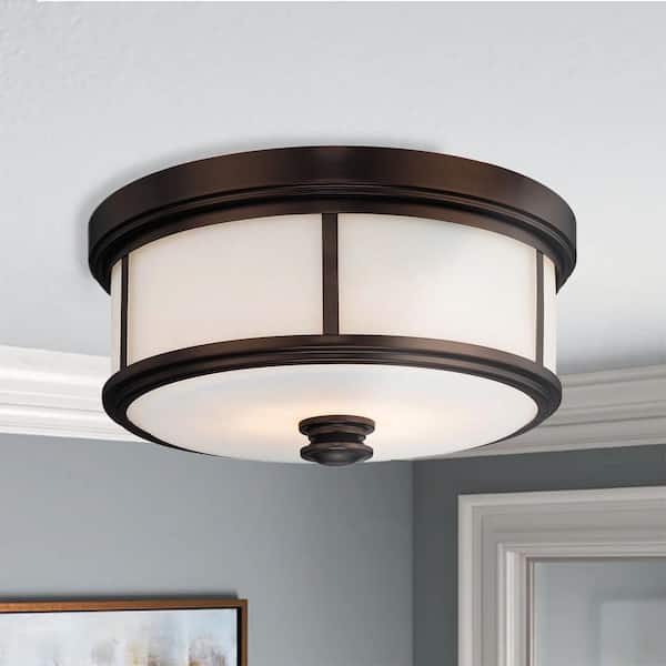 Harvard Court 2-Light Harvard Court Bronze Flush Mount