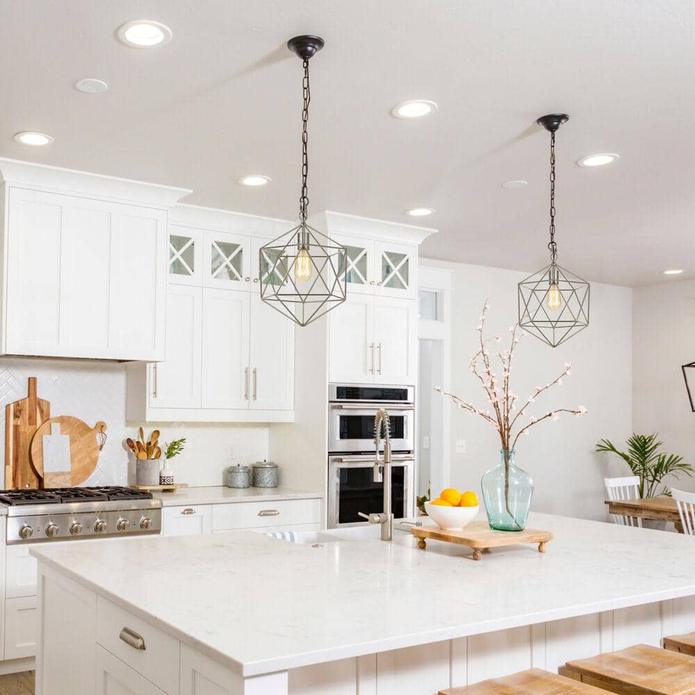 Bellini Nickel Mini Geometric Cage Plug-in Pendant Light