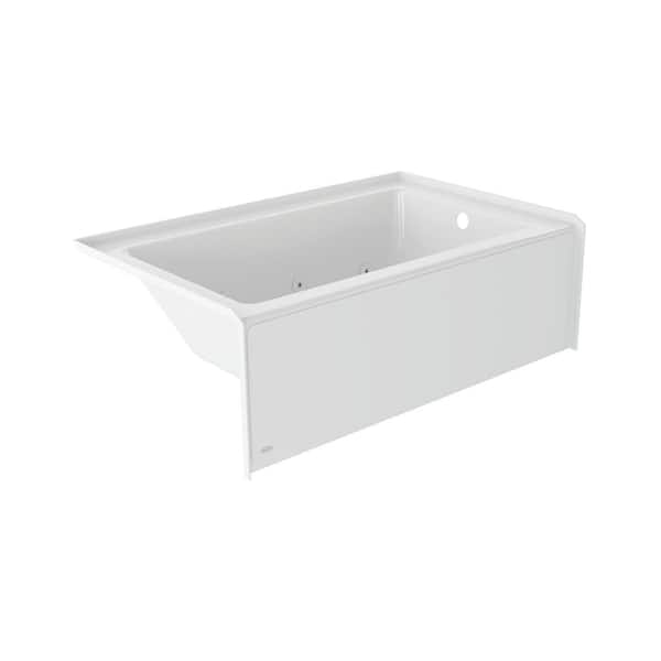 JACUZZI Signature 60 in. x 36 in. Rectangular Whirlpool Bathtub with Right Drain in White with Heater