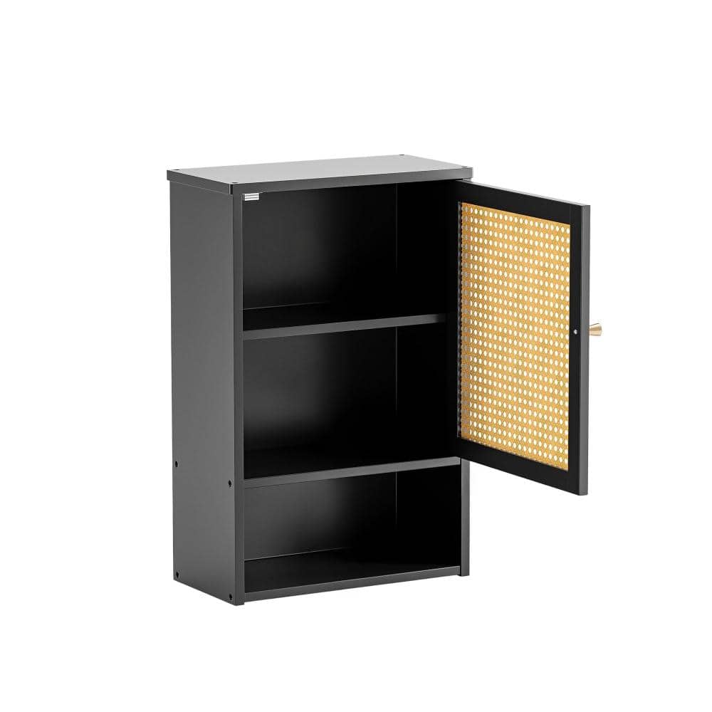 15.75 in. W x 23.62 in. H Rectangular Wood Medicine Cabinet without Mirror in Black with Door and Shelf for Living Room price history on PriceWatchPro