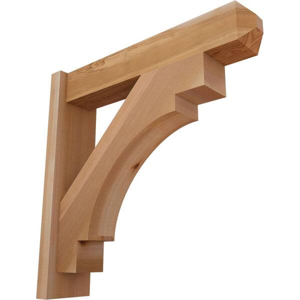 Ekena Millwork 6 in. x 24 in. x 24 in. Western Red Cedar Merced Craftsman Smooth Outlooker