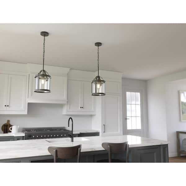 Farona 1-Light Black Pendant Display Shaded