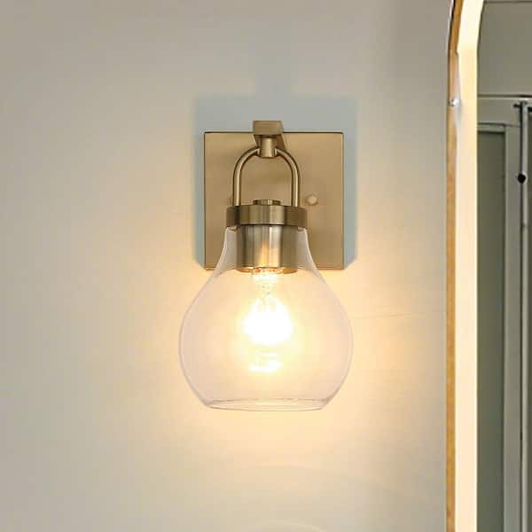 Mansfield 6-in. 1-light Champagne Gold Vanity Light with Clear Glass Shade