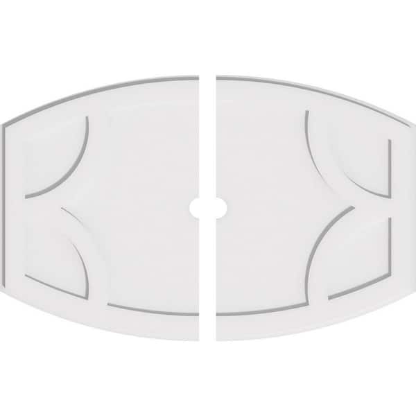 Ekena Millwork 38 in. W x 25-3/8 in. H x 2 in. ID x 1 in. P Kailey Architectural Grade PVC Contemporary Ceiling Medallion (2-Piece)