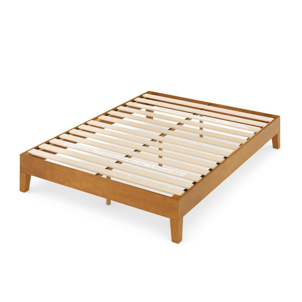 Zinus Brown Deluxe Wood Frame 12 in. Queen Platform Bed with
