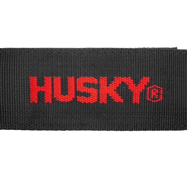 Husky 18 in. Heavy-Duty Hanging Carabiner Strap Zinc-Plated Steel with Quick-Release Hook and Loop Fastening in Black (5-Pack)
