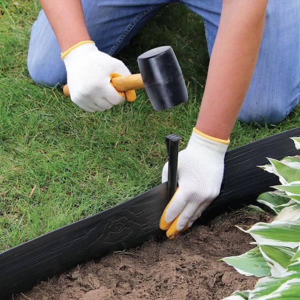 Vigoro 20 ft. Black Composite Edging with Stakes 55420 - The Home