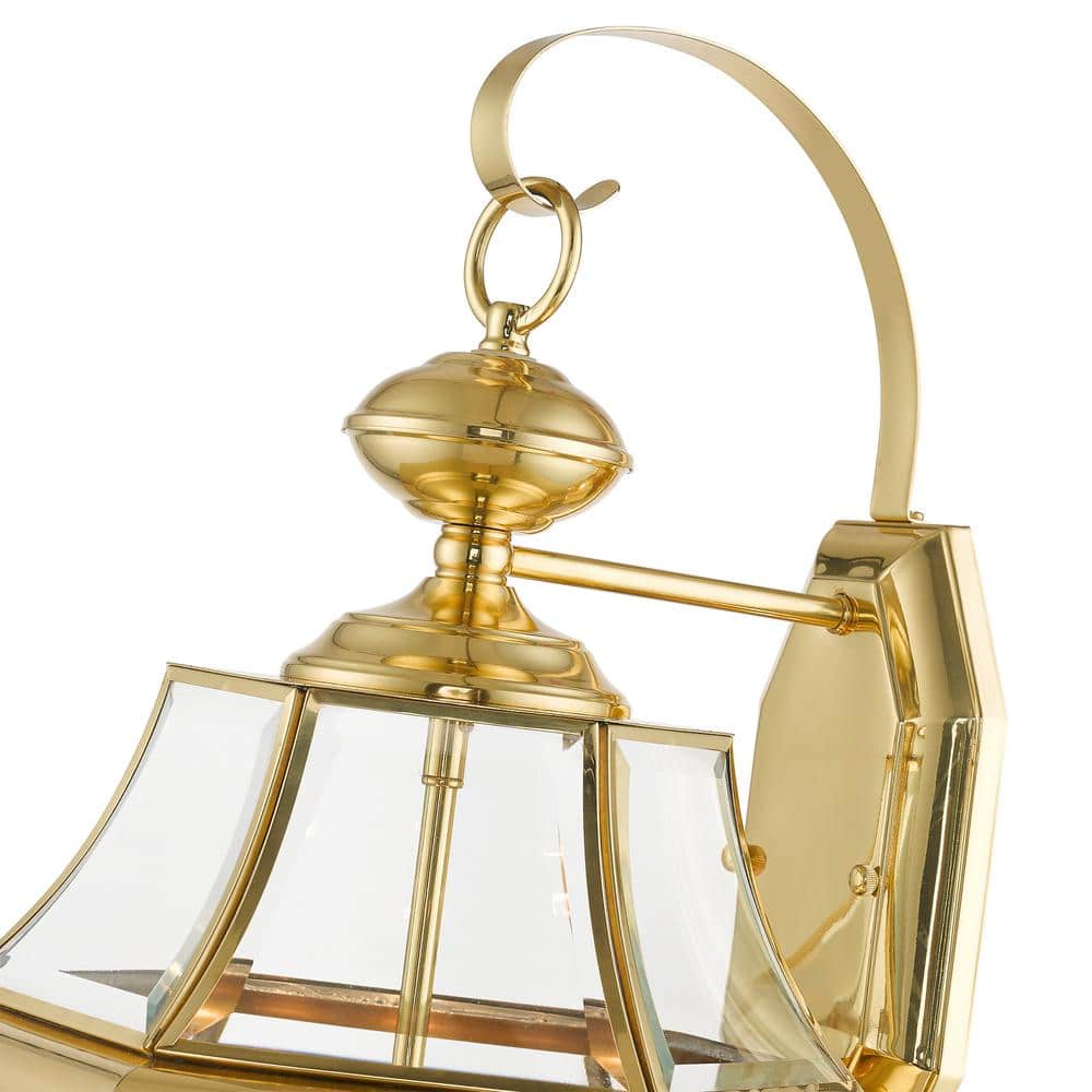 Monterey Polished Brass 3-Light Outdoor Wall Lantern