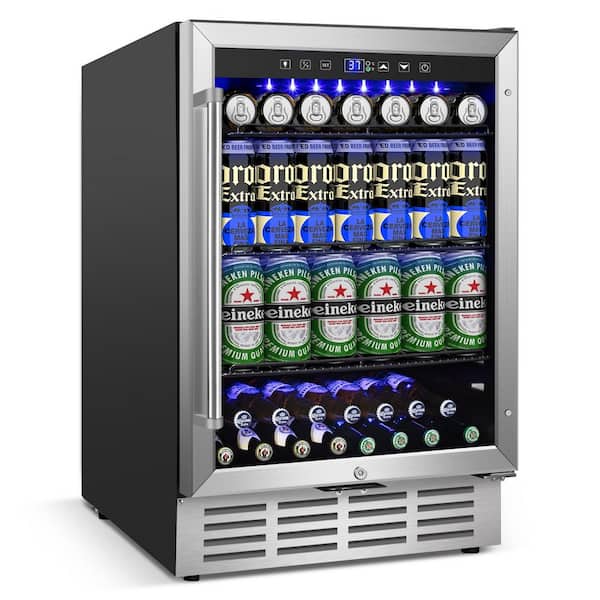 24 in. 4.9 cu. ft. Built-in/Freestanding Indoor/Outdoor Beverage Refrigerator for 186-Cans (Glass Door)
