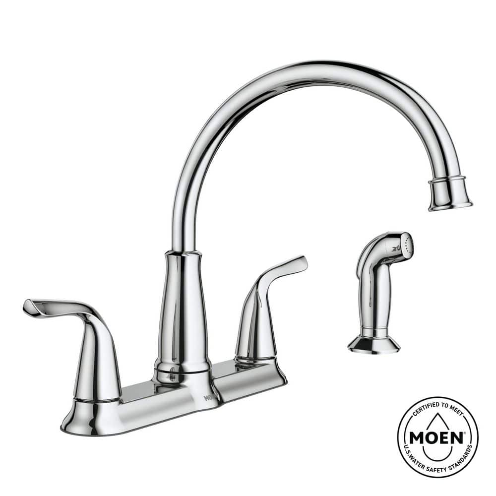 MOEN Brecklyn 2-Handle Standard Kitchen Faucet with Side Sprayer